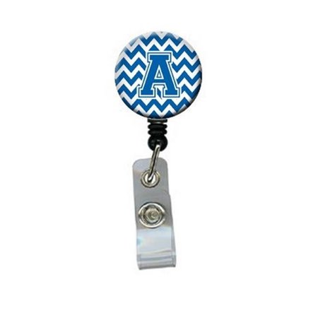 TEACHERS AID Letter A Chevron Blue & White Retractable Badge Reel5 x 1 x 2 in. TE255544